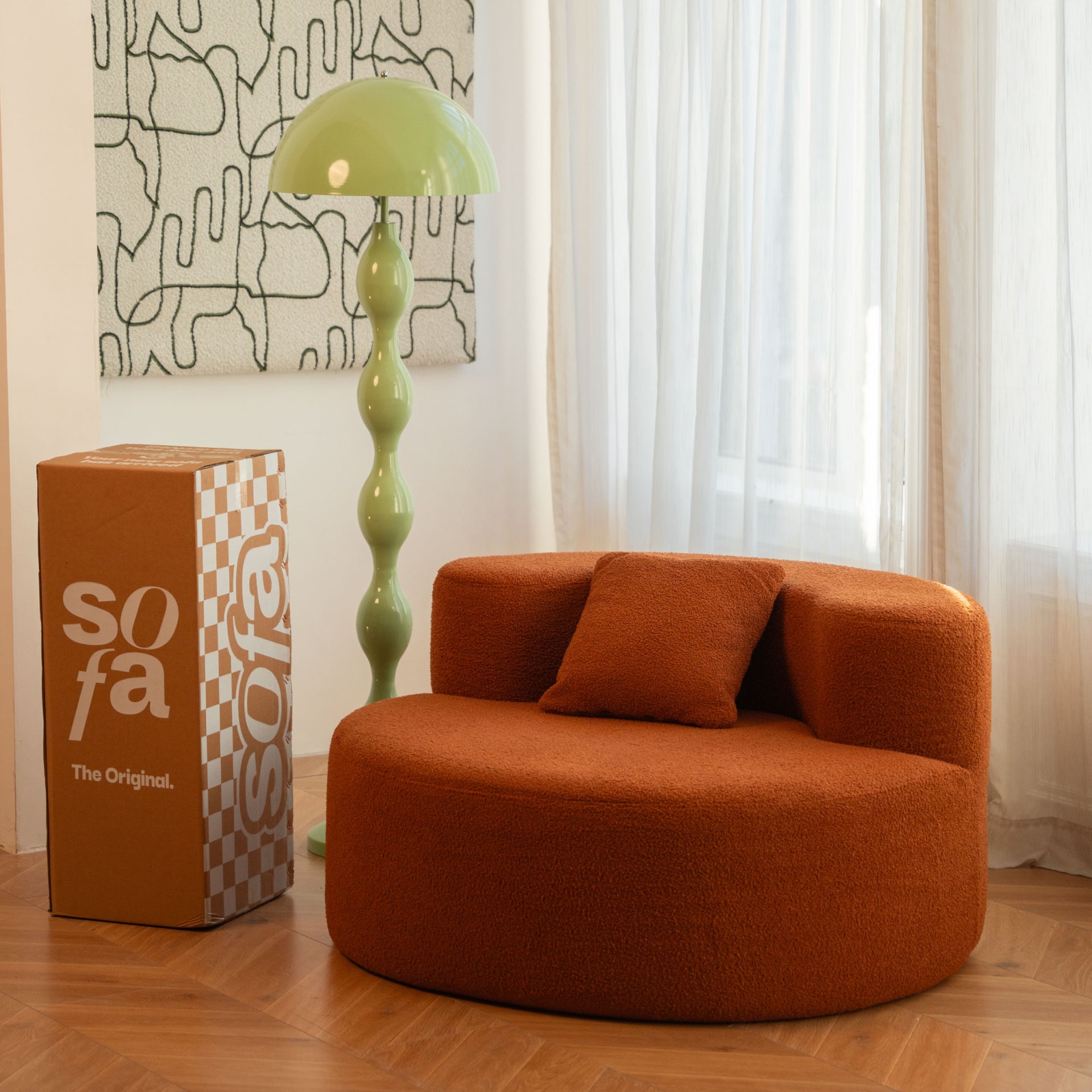 <tc>Sofa na Caixa</tc> Cadeira Dunne em Boucle - Laranja