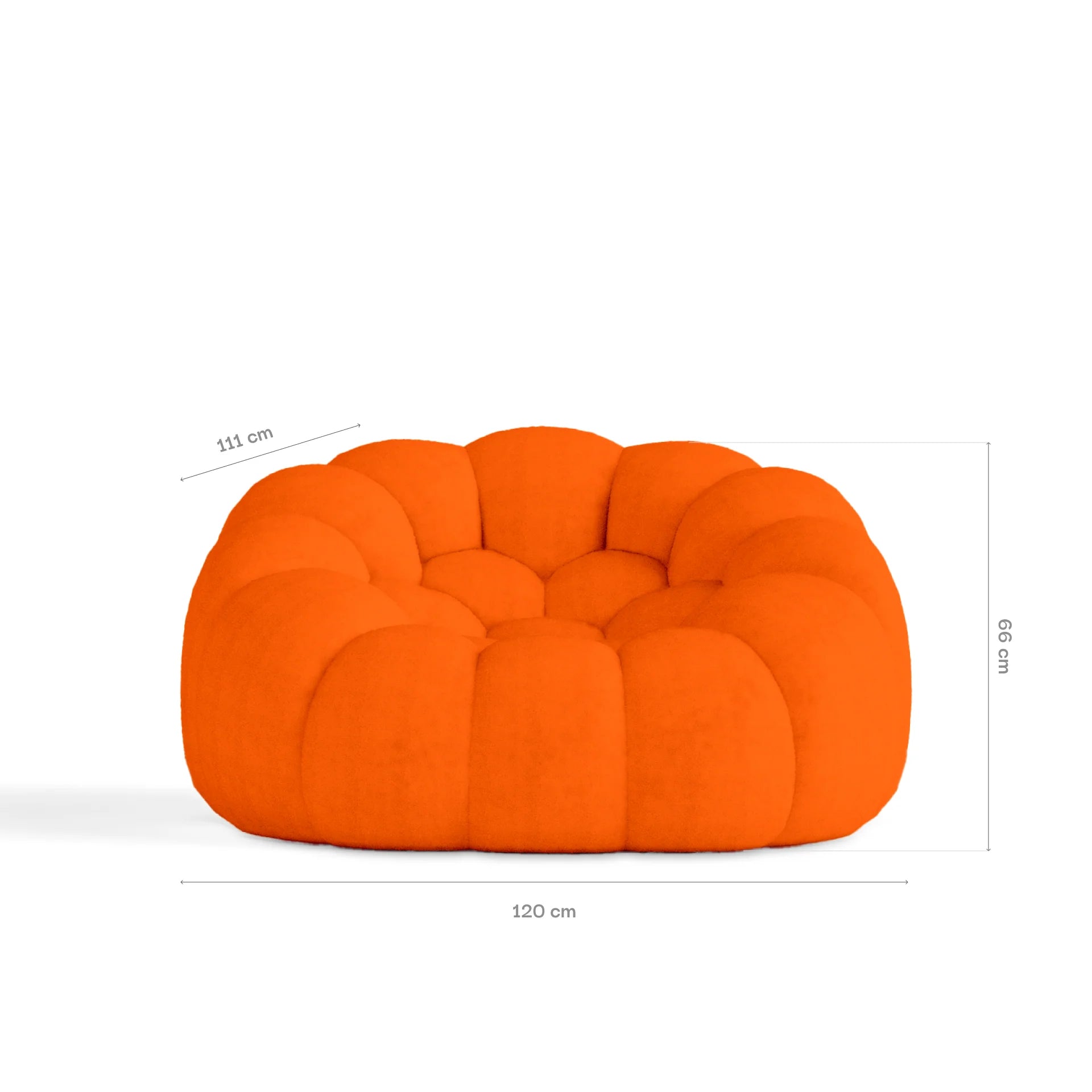 <tc>Sofa na Caixa</tc>  <tc>cosmo</tc> 1 lugar em Boucle - Laranja