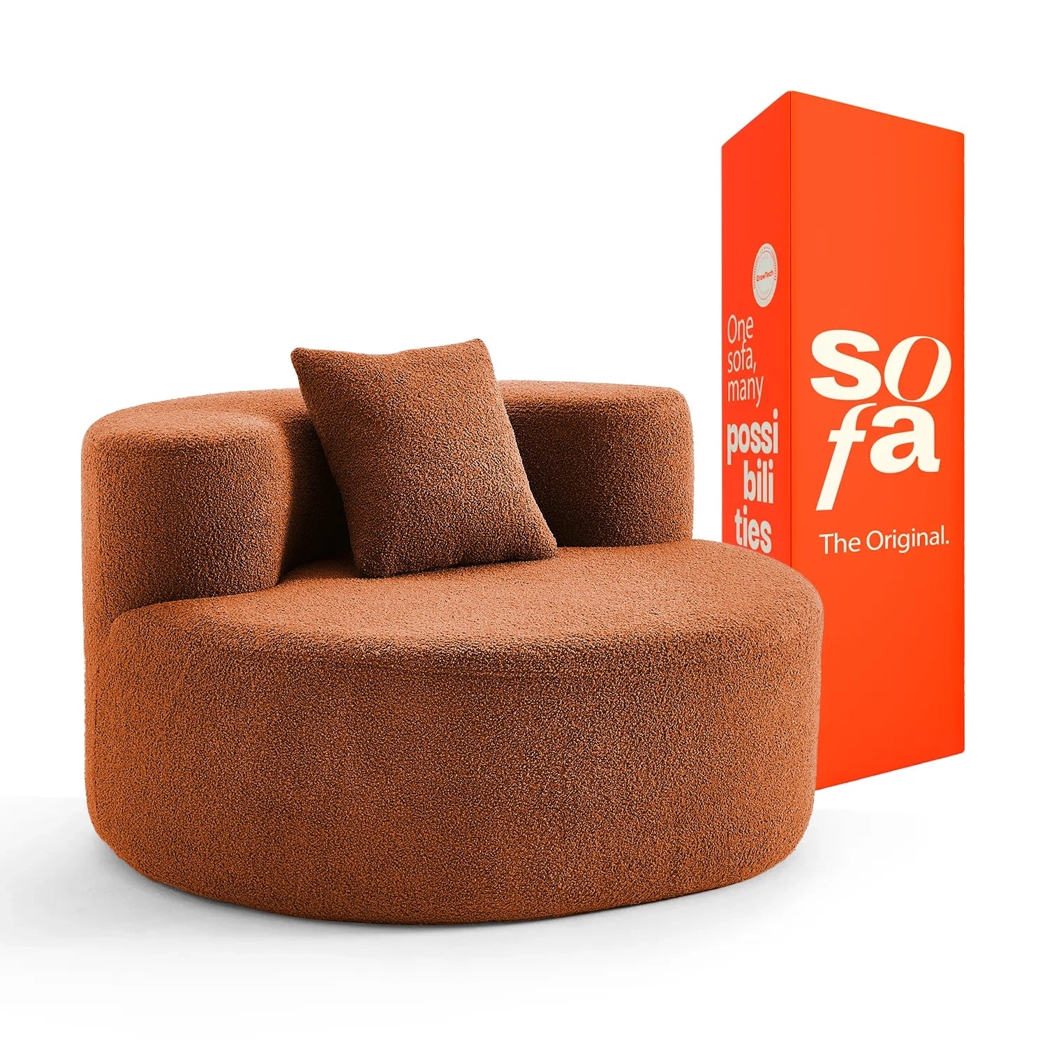 <tc>Sofa na Caixa</tc> Cadeira Dunne em Boucle - Laranja