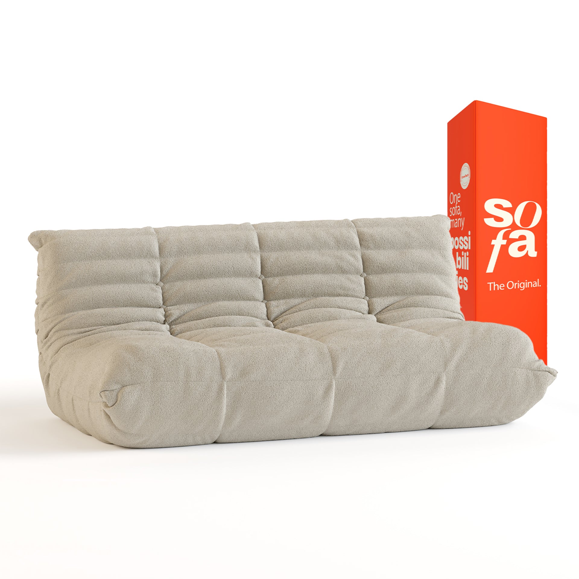 <tc>Sofa na Caixa</tc> 1973 3 lugares em Boucle - Linho