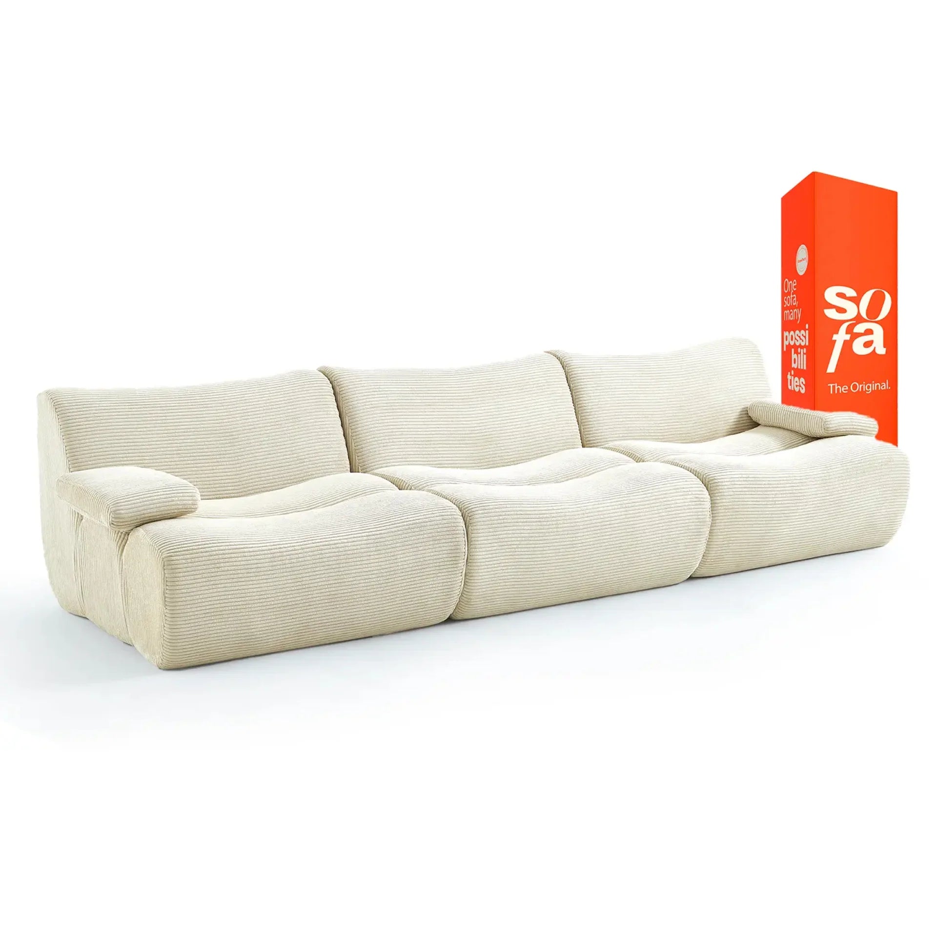 <tc>Sofa na Caixa</tc> Ortler em Boucle - Linho