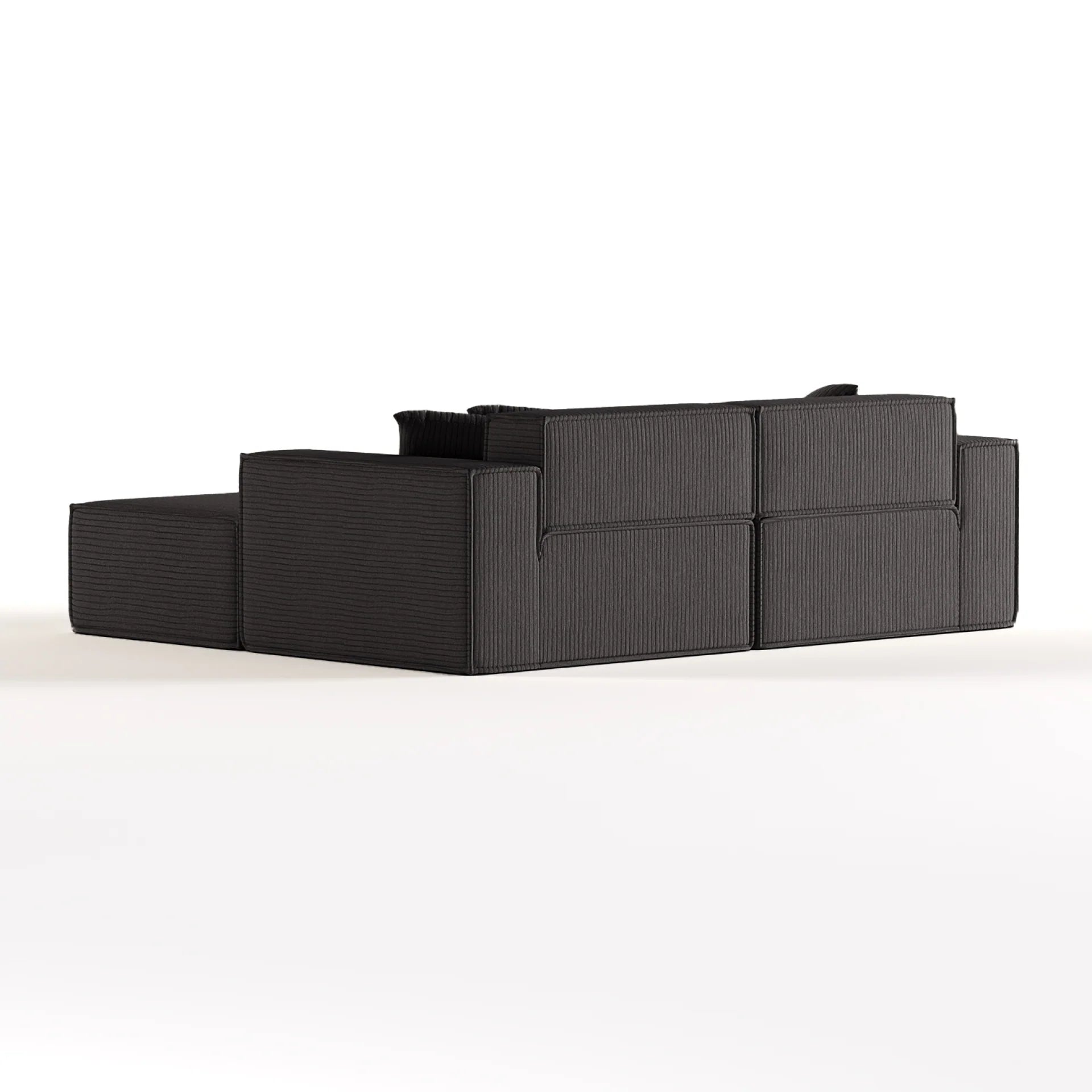 <tc>Sofa na Caixa</tc>  <tc>Pelion</tc> 2 lugares + 1 espreguiçadeira em Boucle - Cinza