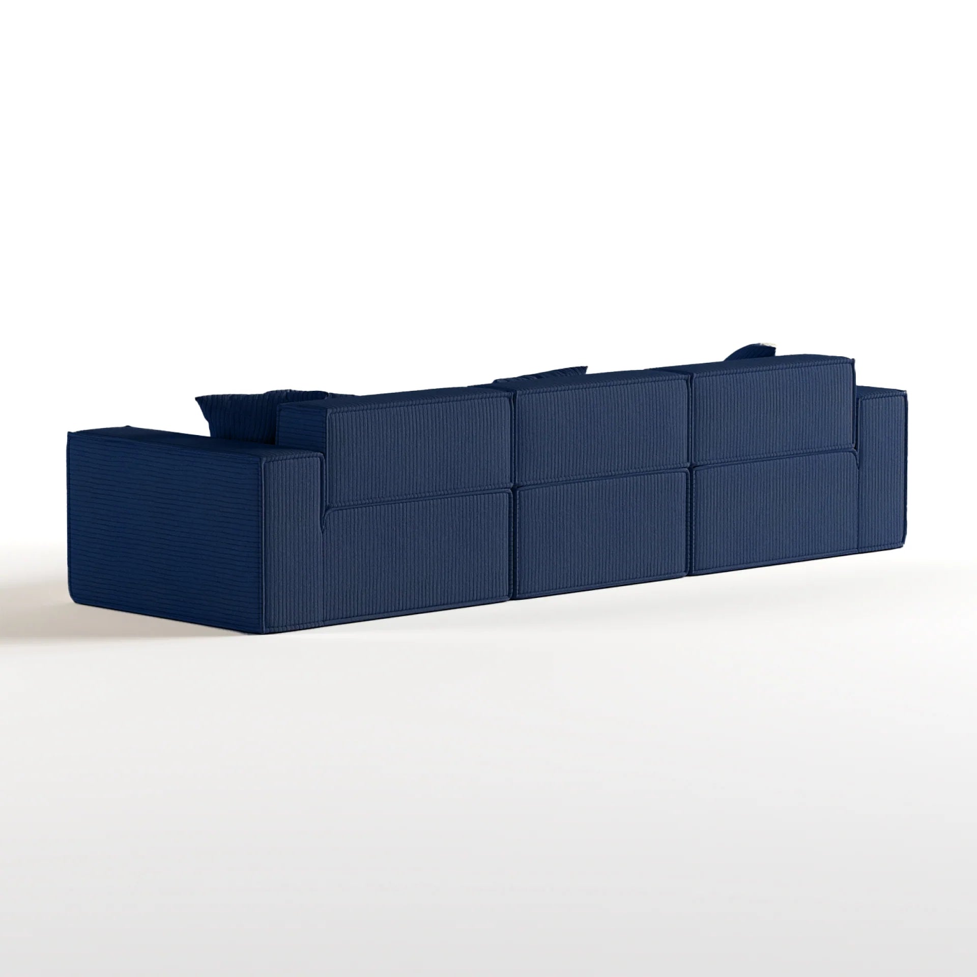 <tc>Sofa na Caixa</tc>  <tc>Pelion</tc> 3 lugares em Boucle - Azul