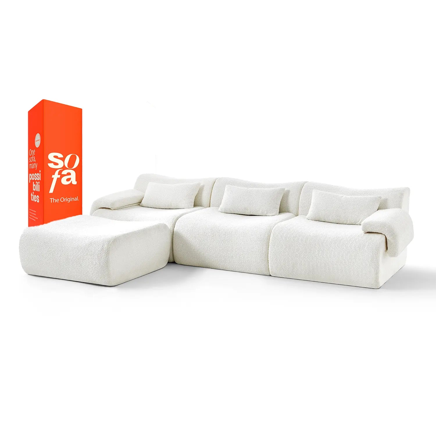 <tc>Sofa na Caixa</tc>  <tc>Horizon</tc> em Boucle - Linho