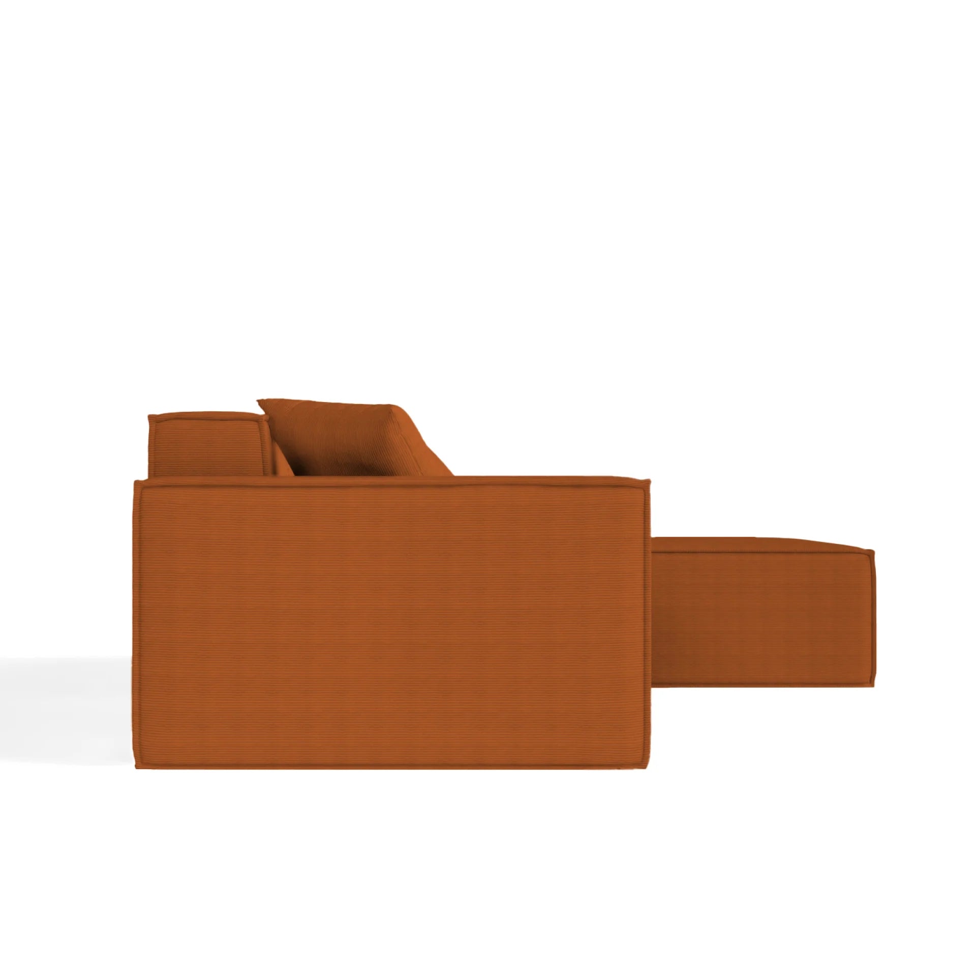 <tc>Sofa na Caixa</tc>  <tc>Pelion</tc> 3 lugares + 1 espreguiçadeira em Boucle - Laranja