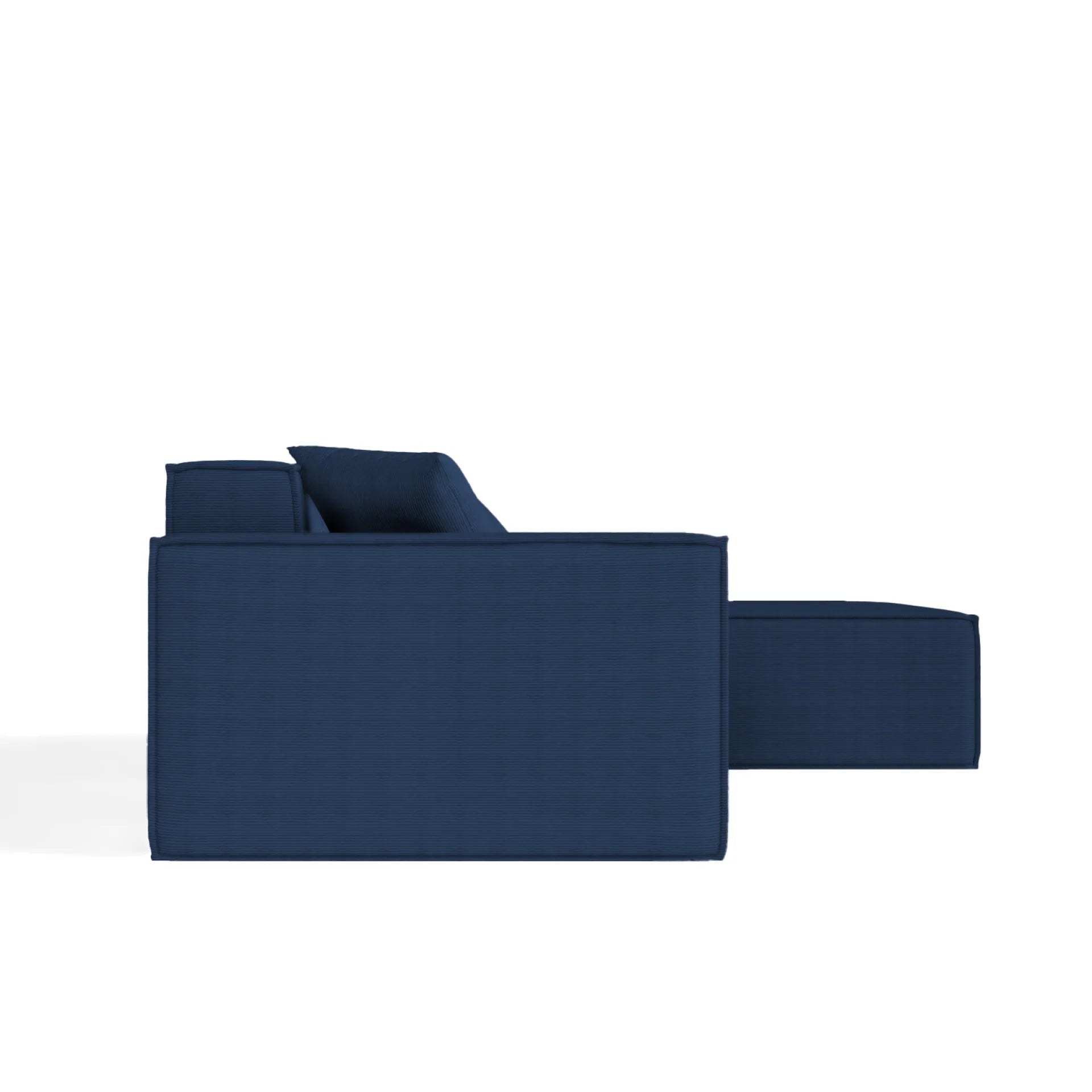 <tc>Sofa na Caixa</tc>  <tc>Pelion</tc> 3 lugares + 1 espreguiçadeira em Boucle - Azul