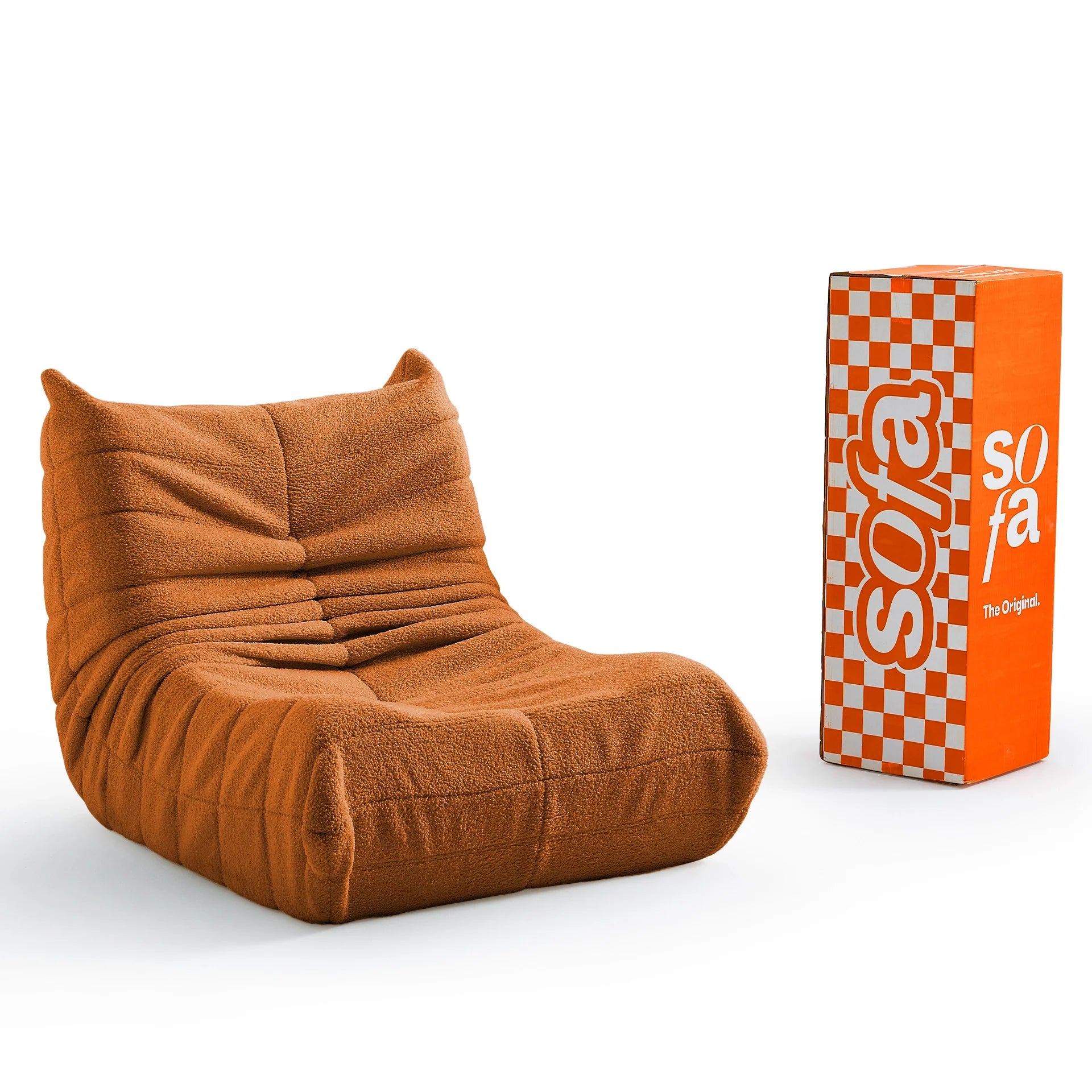 <tc>Sofa na Caixa</tc> 1973 1 assento em Boucle - Orange