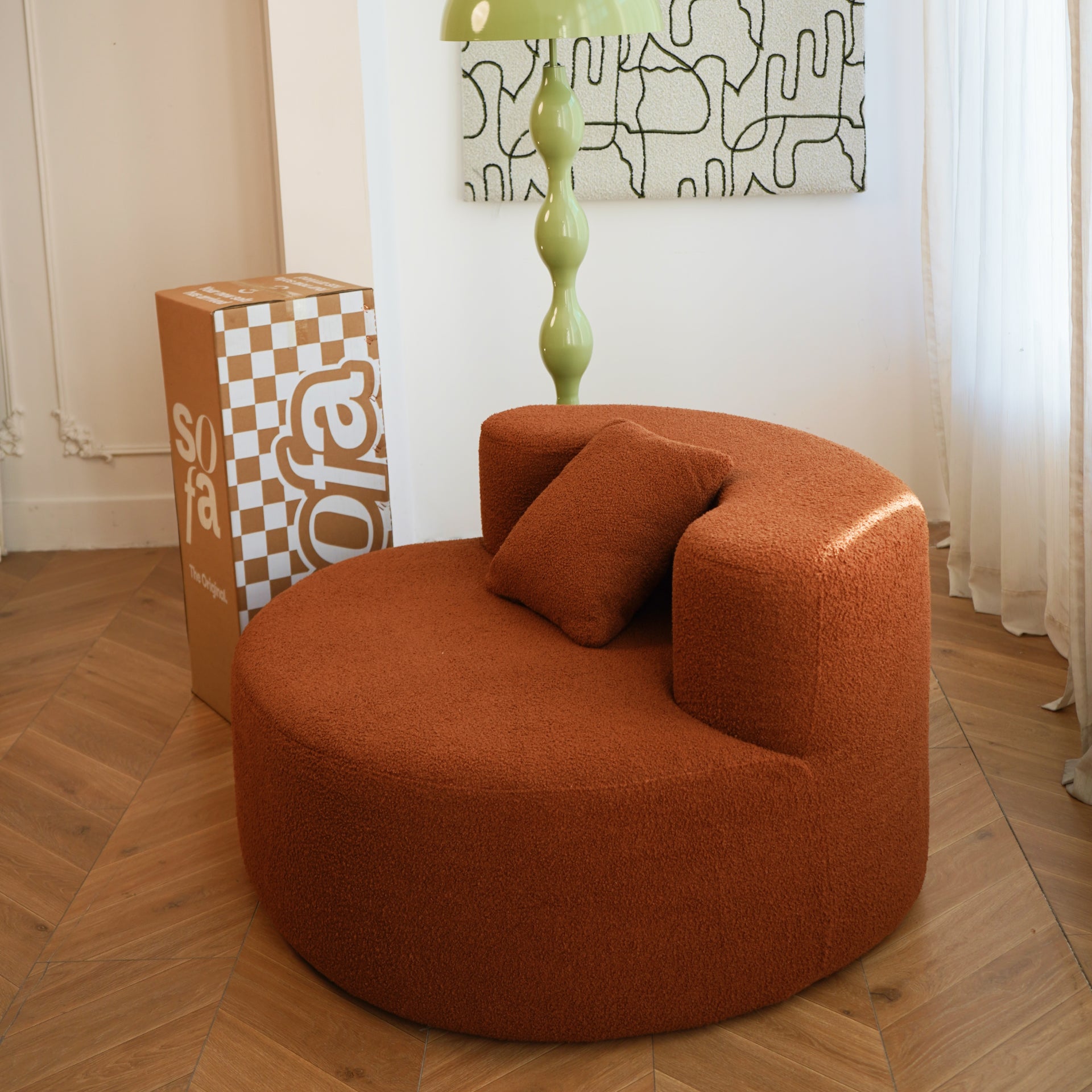 <tc>Sofa na Caixa</tc> Cadeira Dunne em Boucle - Laranja