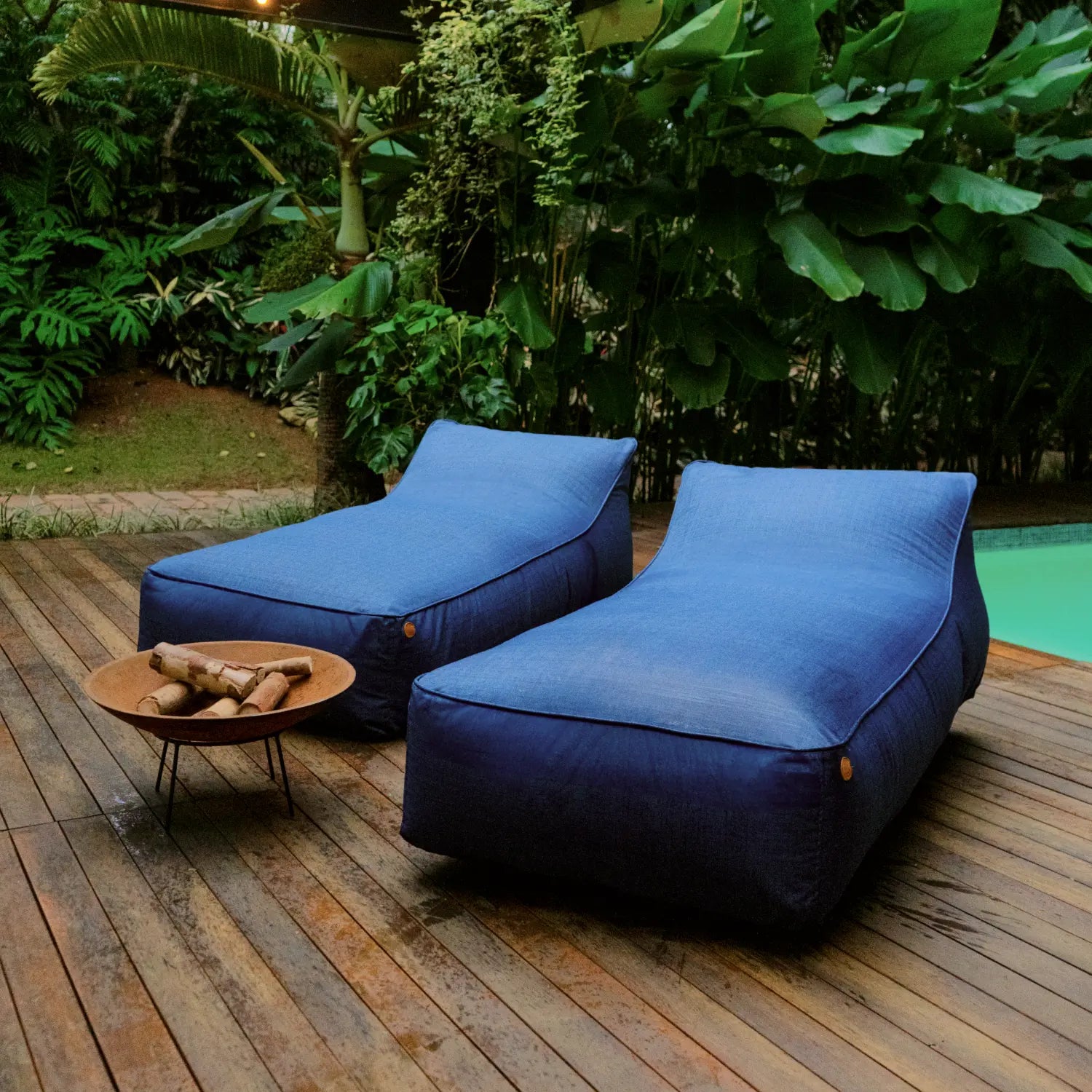 2 Uni Chaise Lounge Set - Navy